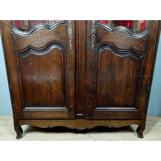 Brown Louis XV Style Bookcase in Walnut and Oak and Beech For Sale - Image 8 of 9