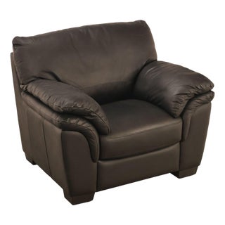 Italsofa Contemporary Black Leather Club Chair For Sale