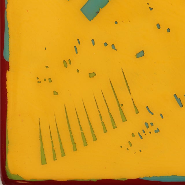 The Window 357 - Yellow Mixed Media Acrylic and Resin Painting on Wood Panel Original Minimalist Artwork by Ricky Hunt For Sale - Image 4 of 9