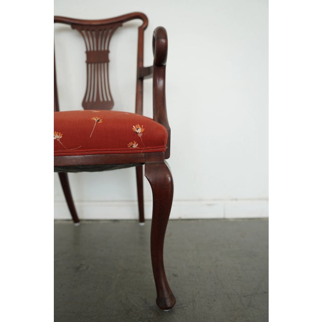 Vintage Mahogany Lyre-Back Armchair For Sale - Image 12 of 14