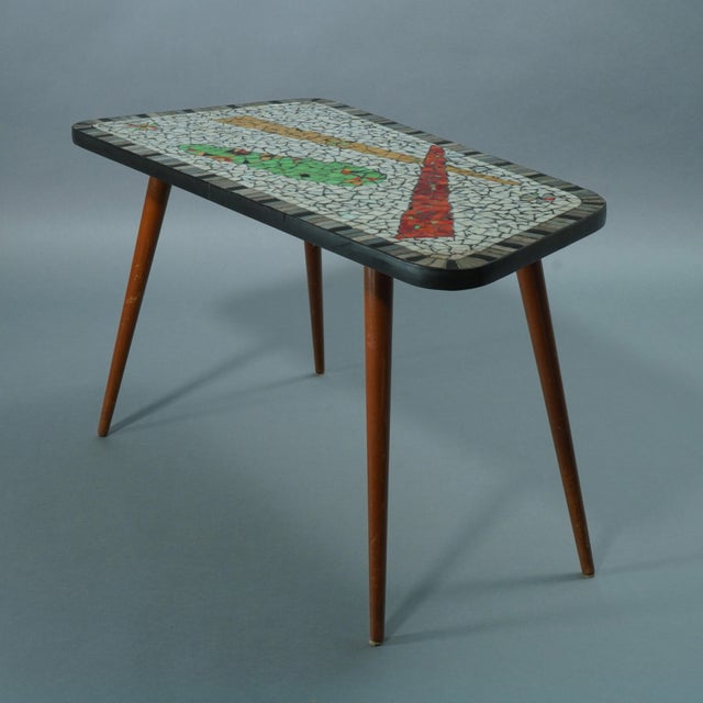 Mid-Century Modern Vintage Mosaic Coffee Table, 1950s For Sale - Image 3 of 5