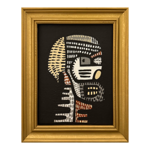 Original Contemporary Patchwork Style Framed Skull Painting