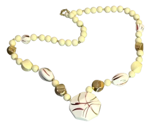 Komatsu 1960s Mod White Bead Necklace
