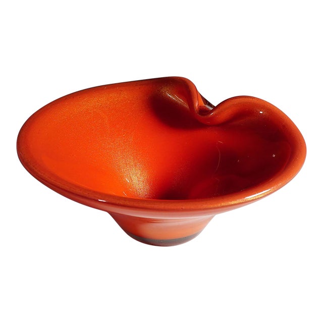 Archimede Seguso (Attr.) 'Corallo Oro' Bowl, Murano Italy Ca. 1950s For Sale