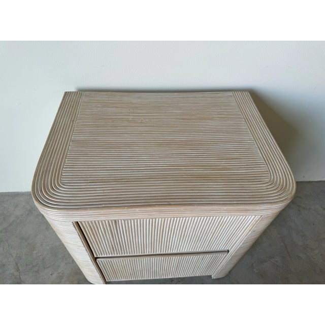 Vintage Pencil Reed Rattan Nightstand For Sale In Miami - Image 6 of 12