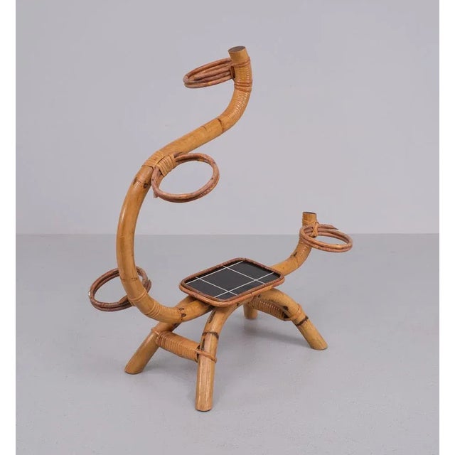 Bamboo and Wicker Plant Stand, Holland, 1950s For Sale - Image 8 of 8