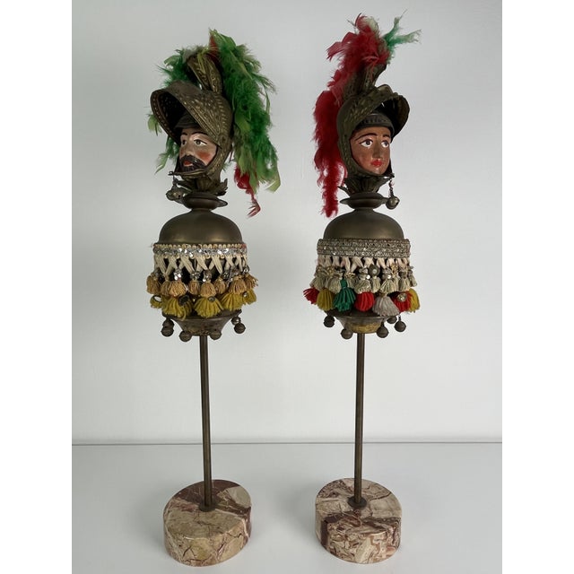 Sicilian Paladin Heads with Marble Bases, 1940s, Set of 2 For Sale - Image 18 of 18