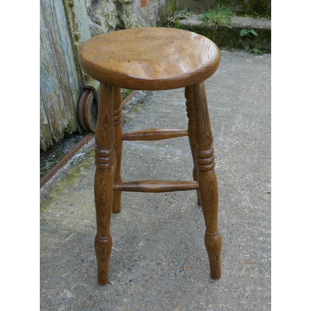 Victorian Wooden Farmhouse Kitchen Stool, 1860s For Sale - Image 4 of 6