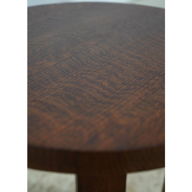 Stickley Antique Round Mission Oak Table For Sale - Image 10 of 12