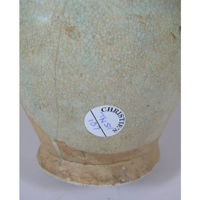 Tall Song Dynasty Molded Yingqing Porcelain Funerary Urn For Sale - Image 10 of 10