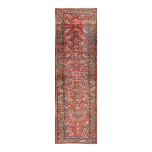 Antique Persian Heriz Runner With Colorful All-Over Stylized Floral Design