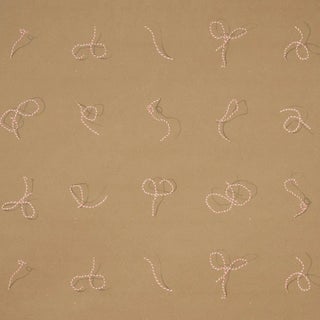Sample - Schumacher Butcher String Wallpaper, Red & White on Brown For Sale