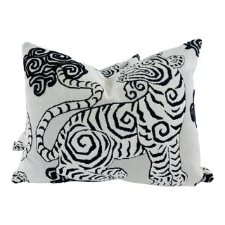 De Leo Textiles "Akbar Tuxedo Black Tiger" 16"x20" Pillows-A Pair For Sale