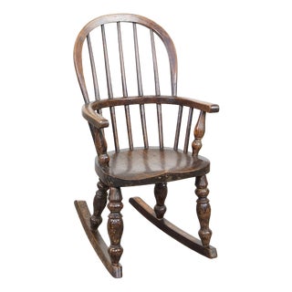 English Windsor Children's Rocking Chair, Early 19th Century For Sale
