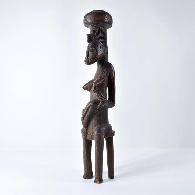 Early 20th Century Senufo Maternity Figure on Stool Côte d'Ivoire For Sale - Image 10 of 15