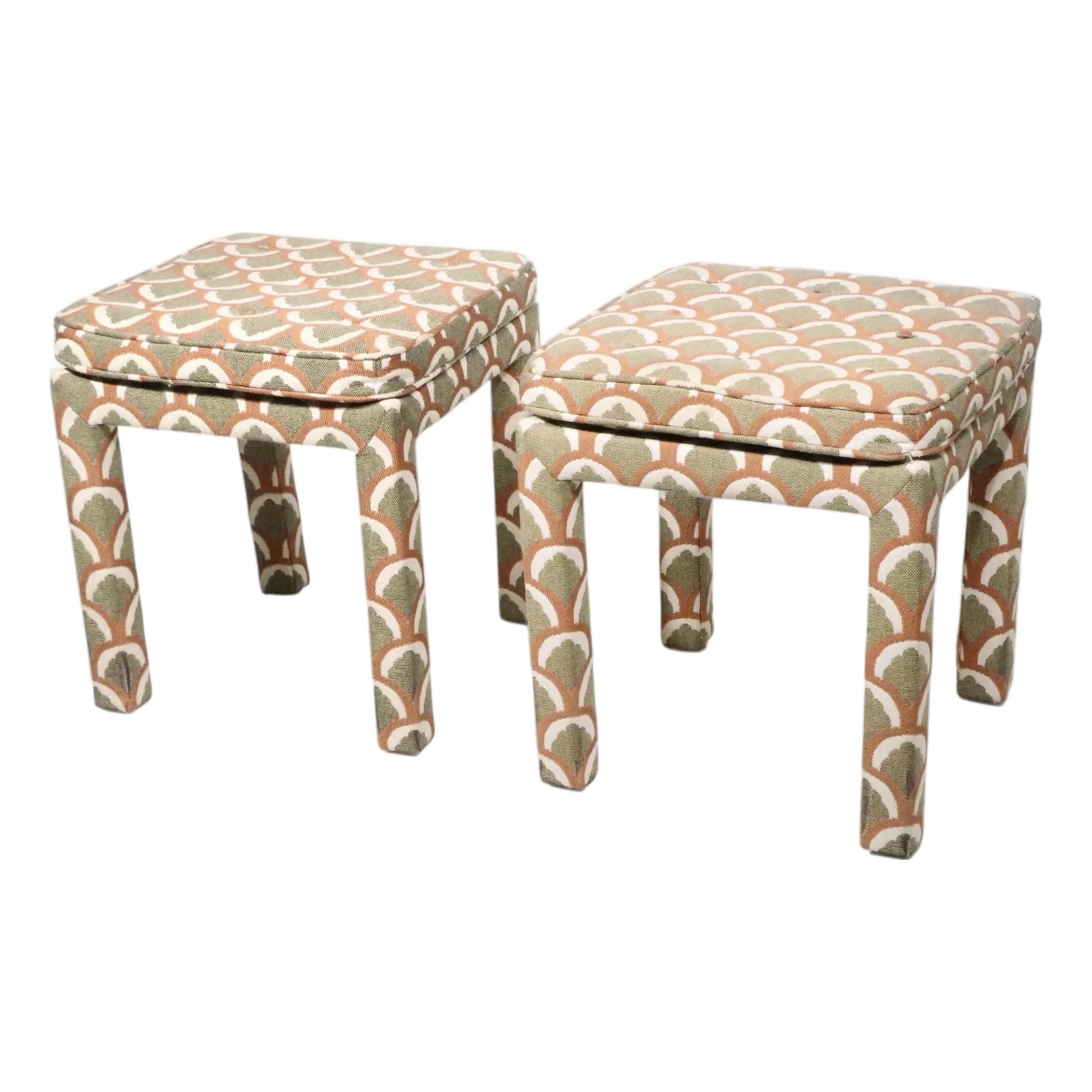 Pr. Postmodern Hollywood Regency Parsons Stools Benches Made in the U S ...