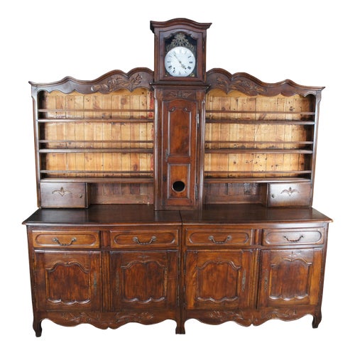 18th Century French Oak Country Vaisselier Buffet Hutch Cupboard W