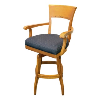 Vintage Traditional Maple Swivel Bar Chair For Sale