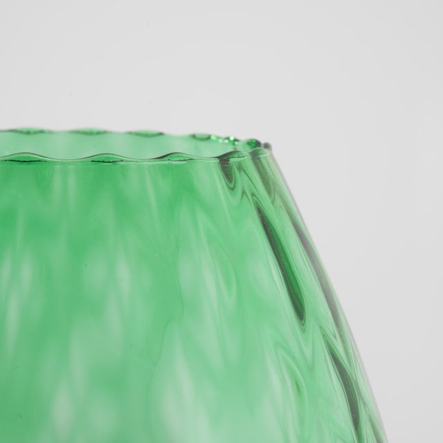 Mid-Century Modern 1960s Italian Green Glass Goblet For Sale - Image 3 of 18