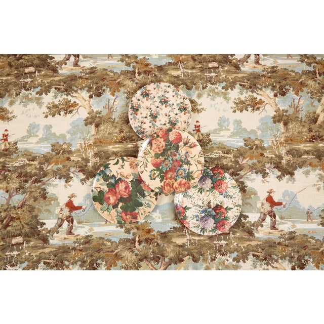 Cream English Garden Side Plates, Set of 4 For Sale - Image 8 of 9