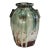 1930s Awaji Pottery Manipulated Drip Glaze Ring Handled Vase For Sale