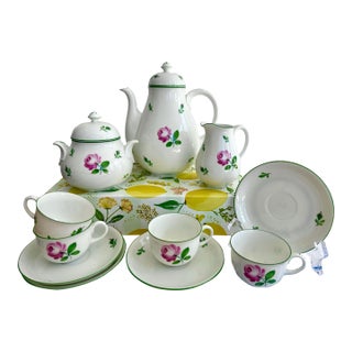 1920s Augarten Viennese Rose Tea Set - 11pcs For Sale