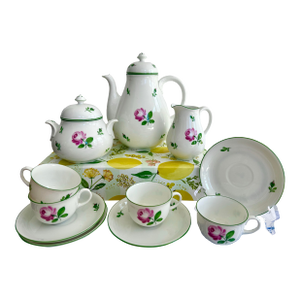 1920s Augarten Viennese Rose Tea Set - 11pcs