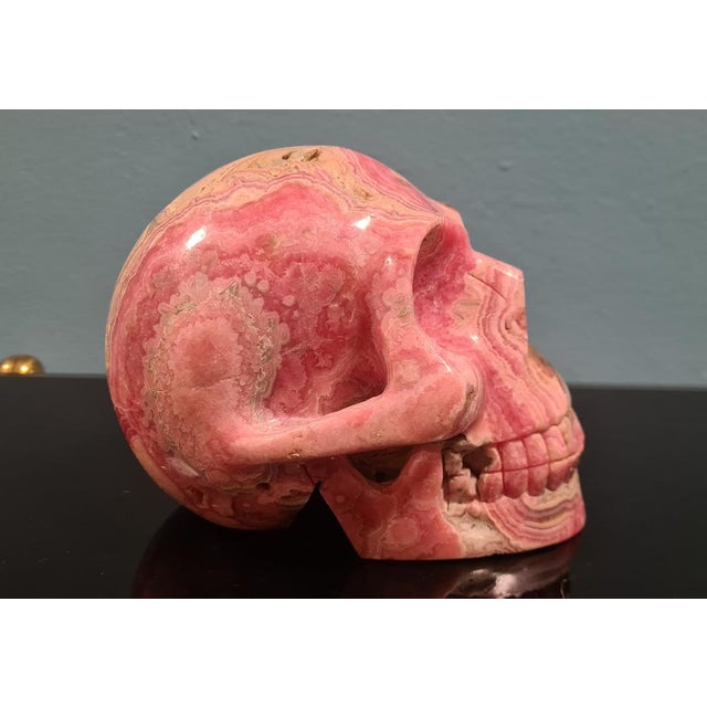 Skull in Rhodochrosite Mineral For Sale - Image 6 of 18