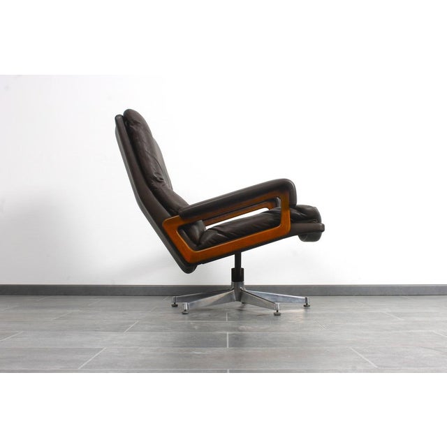 Mid-Century Modern King Chair in Brown Leather by André Vandenbeuck for Strässle, 1960s For Sale - Image 3 of 18