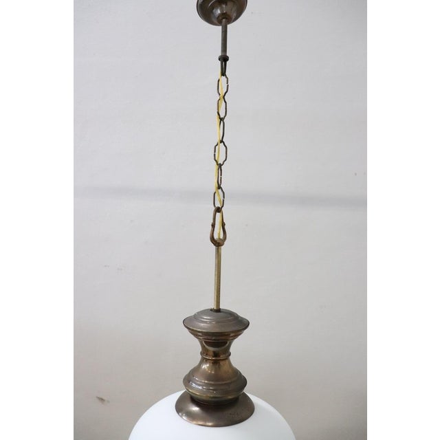 Pendant Lamp in Brass and Glass, 1960s For Sale - Image 8 of 10