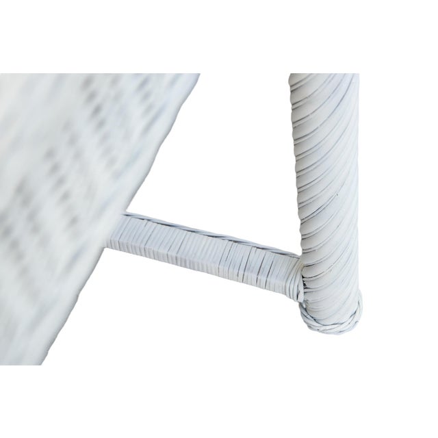 White Woven Rattan Hall Table For Sale In Tampa - Image 6 of 6