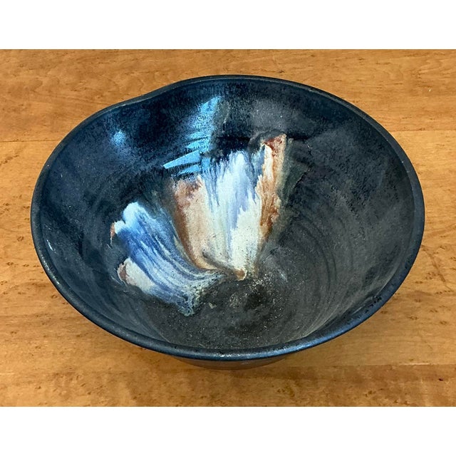 Vintage Glazed Studio Pottery Bowl For Sale - Image 9 of 12