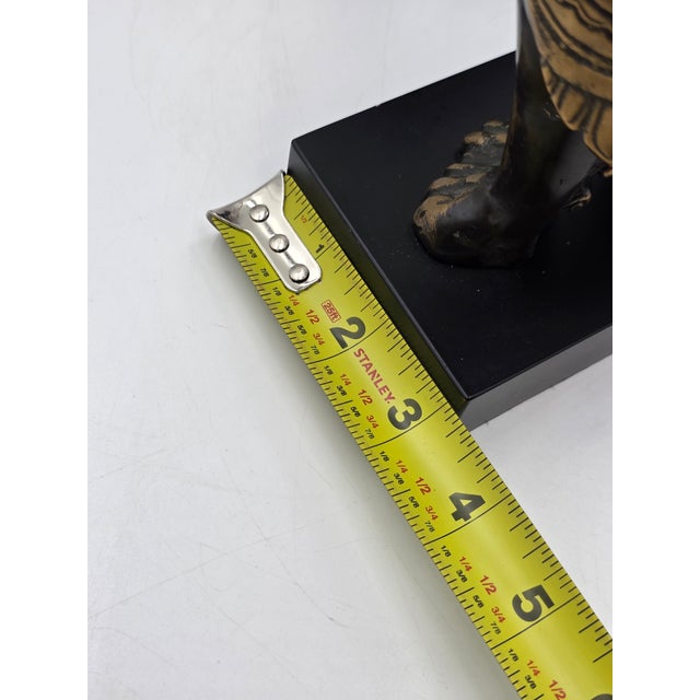 Rare Pair of Antique Early 20th C Bronze Winged Griffin Bookends on Pedestal. For Sale - Image 16 of 16