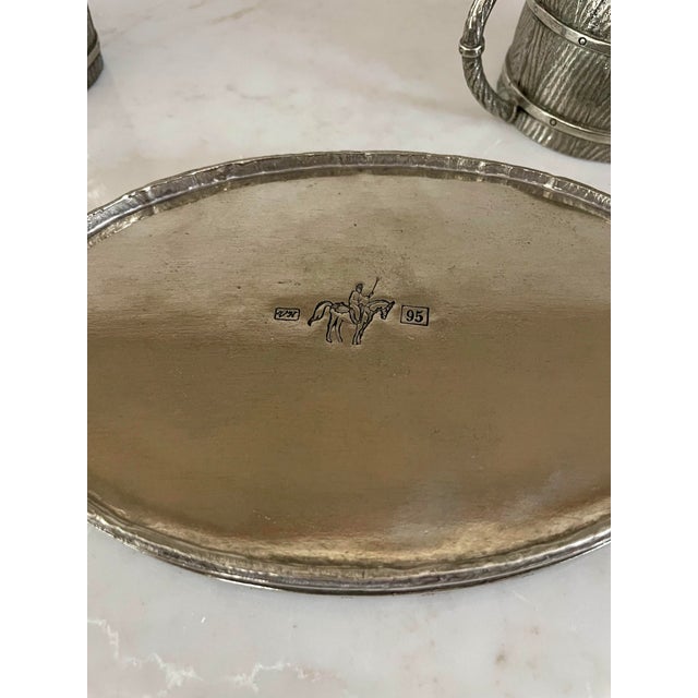 Metal Gardening Pewter Creamer and Sugar Set For Sale - Image 7 of 7