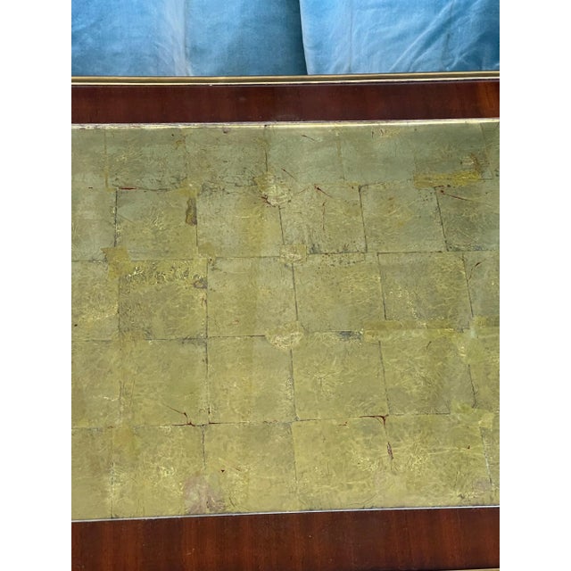 Coffee Neoclassical Style Mahogany Coffee Table With Gold Leaf Top For Sale - Image 8 of 13
