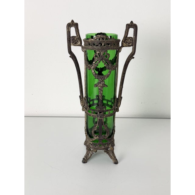 Art Deco Vase in Bronze and Murano Glass, 1940s For Sale - Image 12 of 13
