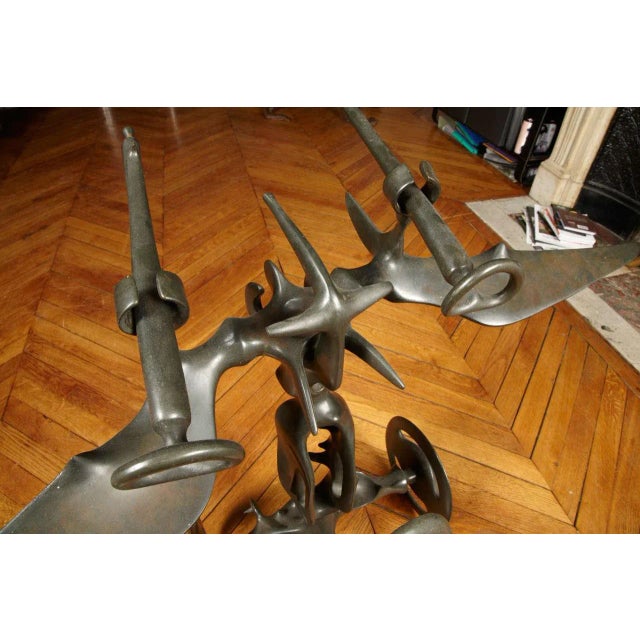 Metal Solid Bronze Sculpture by Victor Roman, 1970s For Sale - Image 7 of 11