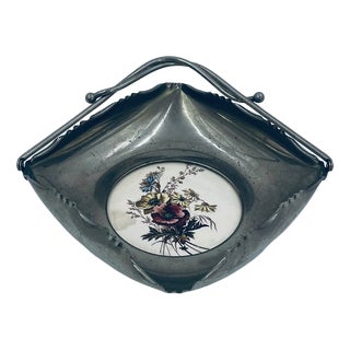 Vintage Decorative Metal Basket, 1945 For Sale