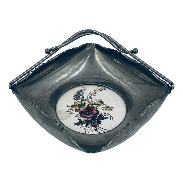 Vintage Decorative Metal Basket, 1945 For Sale