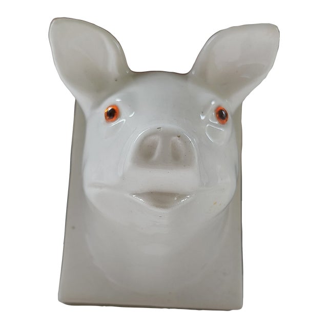 Mid 20th Century French Style Ceramic Pig Head For Sale