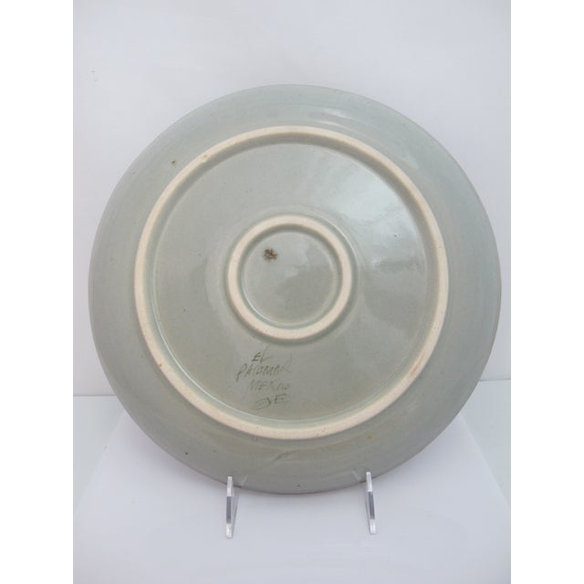 Ken Edwards El Palomar Blue Bird Flower Mexican Folk Art 11 3/4" Pottery Platter For Sale In Portland, OR - Image 6 of 6