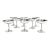 Vintage Mid Century Inox P Stainless Steel Silver Metal Champaign Goblets / Cocktail Coupe Glasses - Set of 8 For Sale