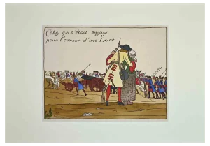 Guy Arnoux, Gallant Scene, Original Woodcut, 1920