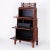 English British Colonial Grass Cloth and Faux Bamboo Three-Tiered Cabinet and Desk For Sale - Image 3 of 10