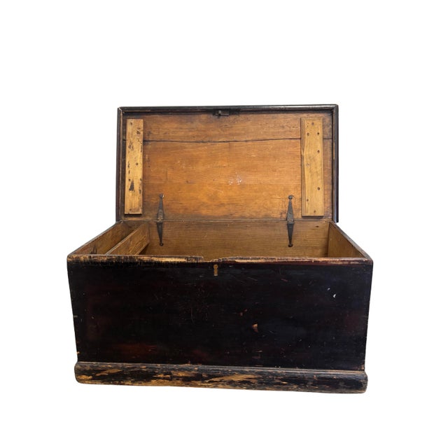 19th Century English Pine Ebonized Blanket Chest For Sale In Naples, FL - Image 6 of 12