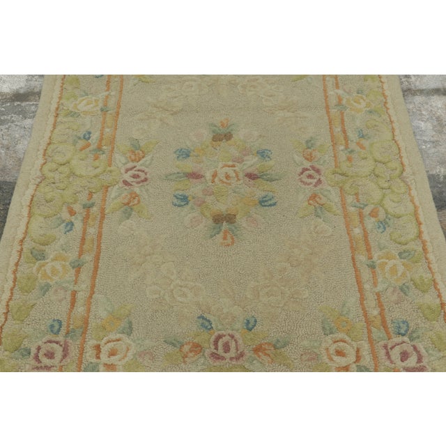 Rug & Kilim Antique Hooked Rug With Pastel Medallions & Garland Border - Rug & Kilim For Sale - Image 4 of 7