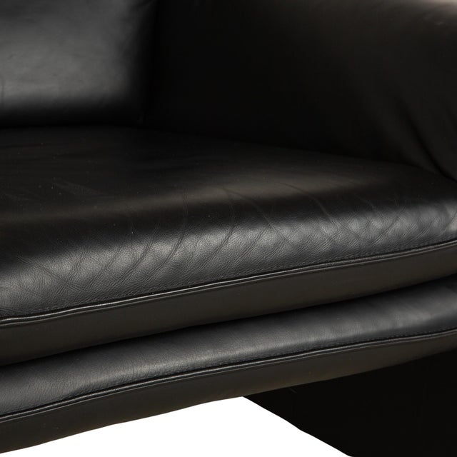 Black Leather Two-Seater Armchair & Sofa from Laauser, Set of 2 For Sale - Image 11 of 18