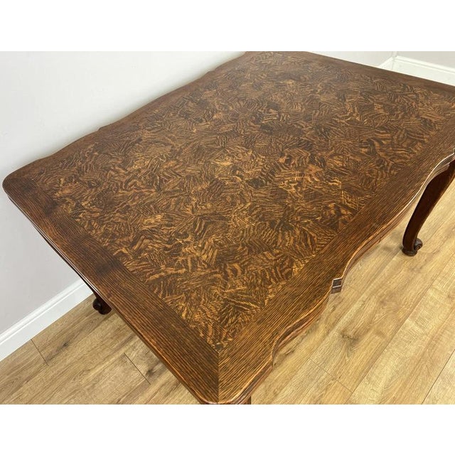 Vintage French Louis XVI Carved Oak Extendable Dining Table For Sale - Image 11 of 17