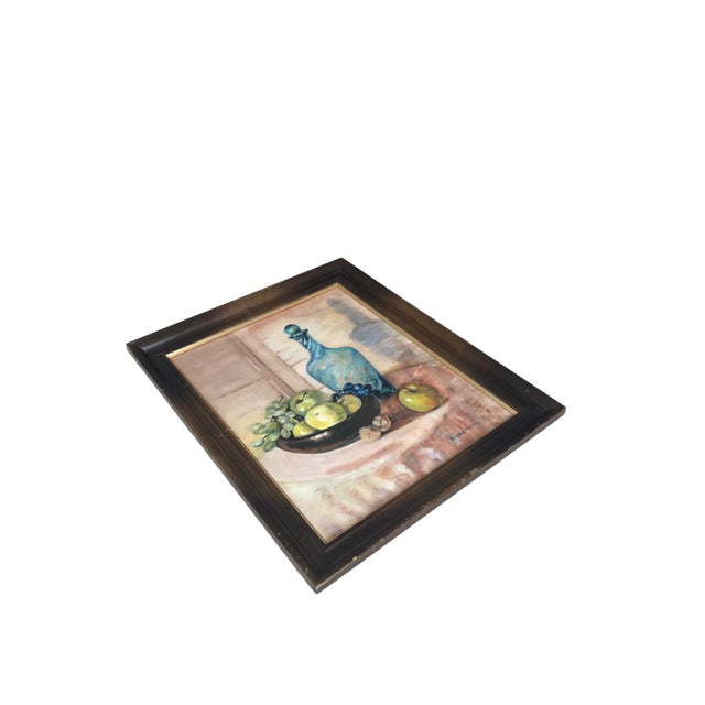 Modern Georgia Memmer Vintage Original Nature-Morte Still Life Acrylic Painting on Canvas, Framed For Sale - Image 3 of 11