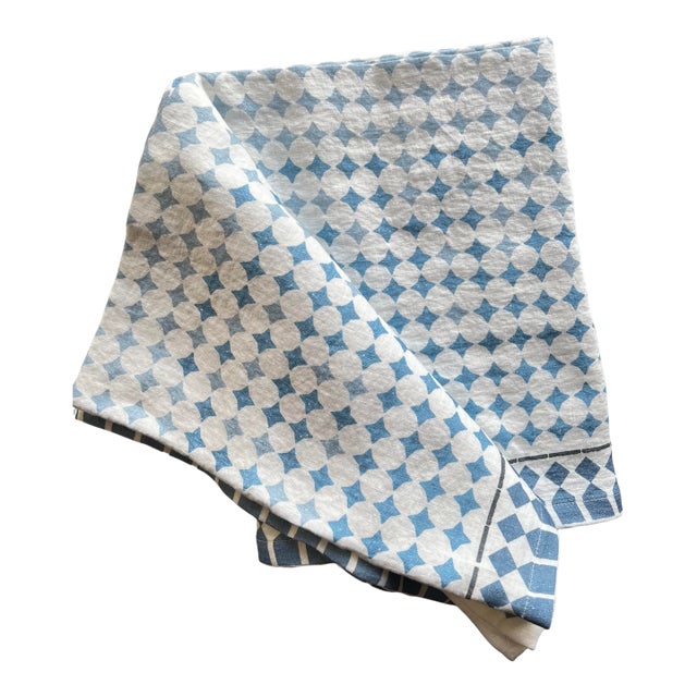 Casa Azul Blue Linen Tablecloth Large | Lizzet Frausto For Sale